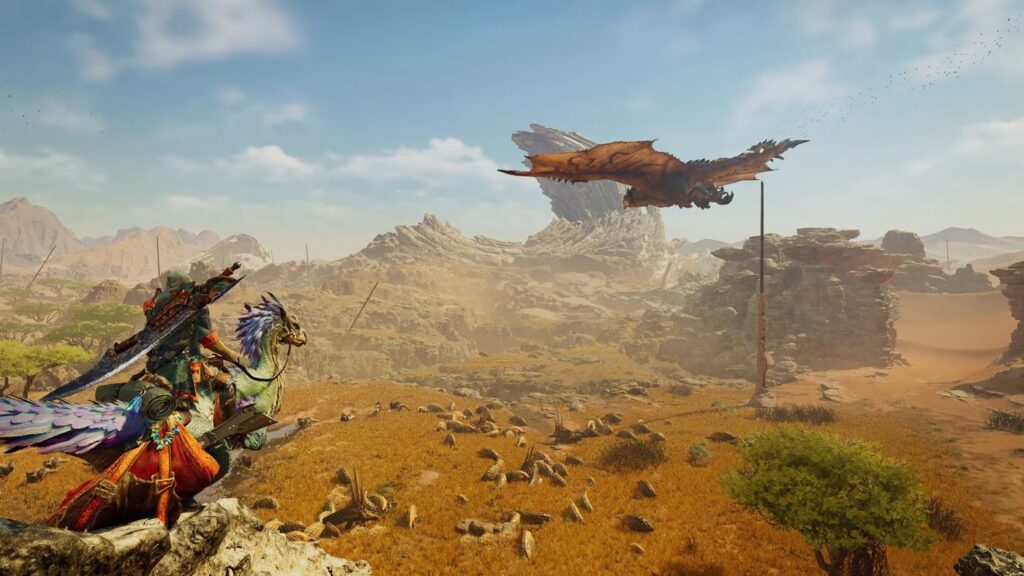A full playthrough image from the Monster Hunter game