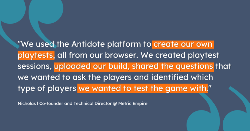 An image showing the quote that explains Metric Empire's services used with Antidote