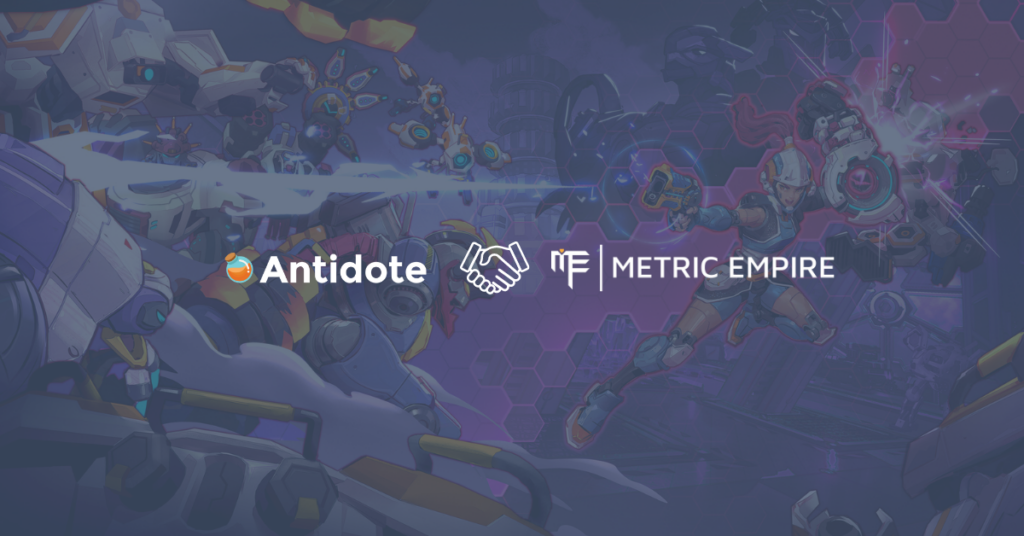 An image showing the partnership logos between Antidote and Metric Empire