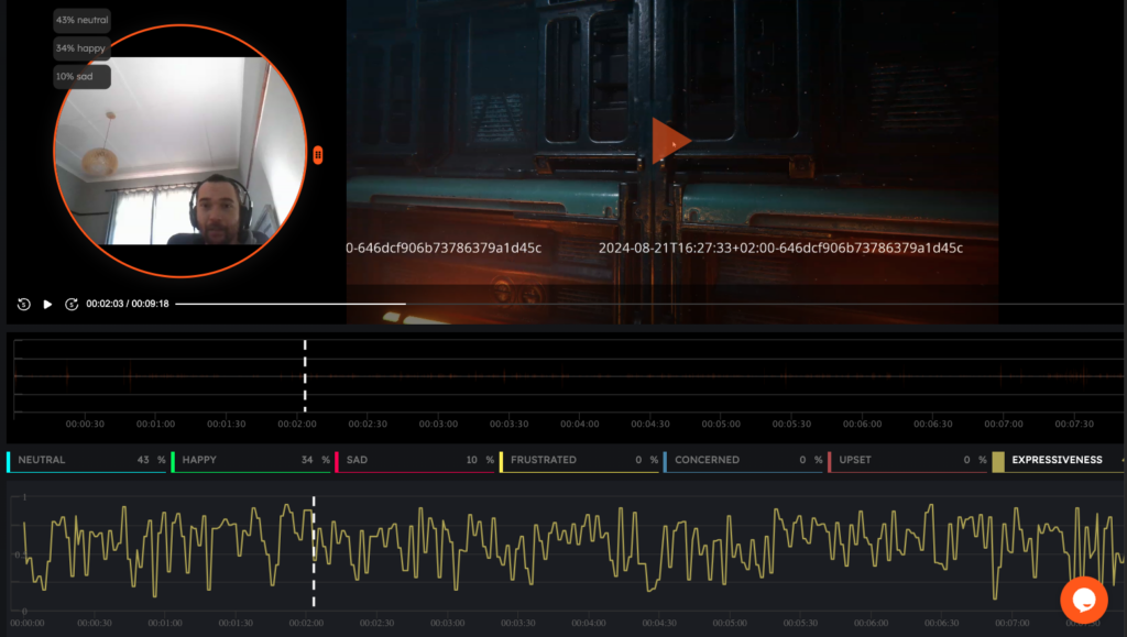 Example of emotion detection feature