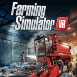 A first-person screenshot from Farming Simulator VR by GIANTS Software. The Antidote platform provided targeted playtests with VR beginners to improve the game's tutorial and user onboarding.